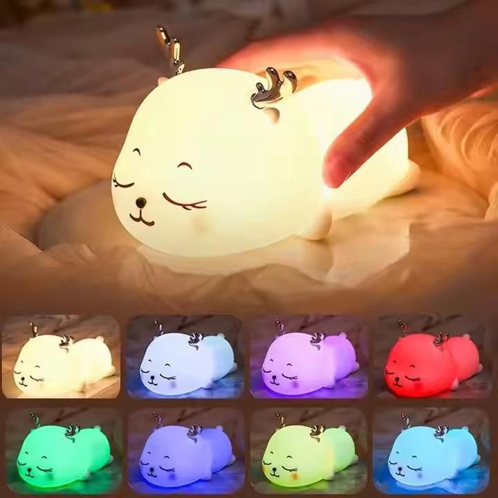 Cute Nursery Night Light - Battery Operated Touch Lamp for Kids Room