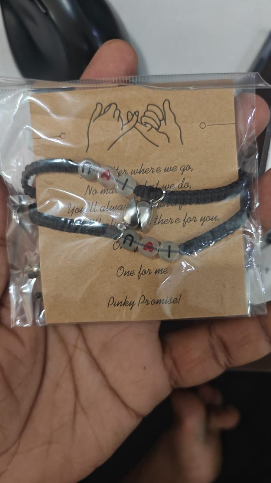 Couple Glow In The Dark Bracelets - Luminous Bead Matching Set for Him & Her (Pack of 2)