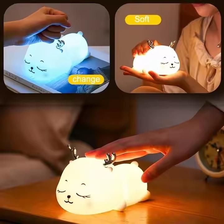 Cute Nursery Night Light - Battery Operated Touch Lamp for Kids Room