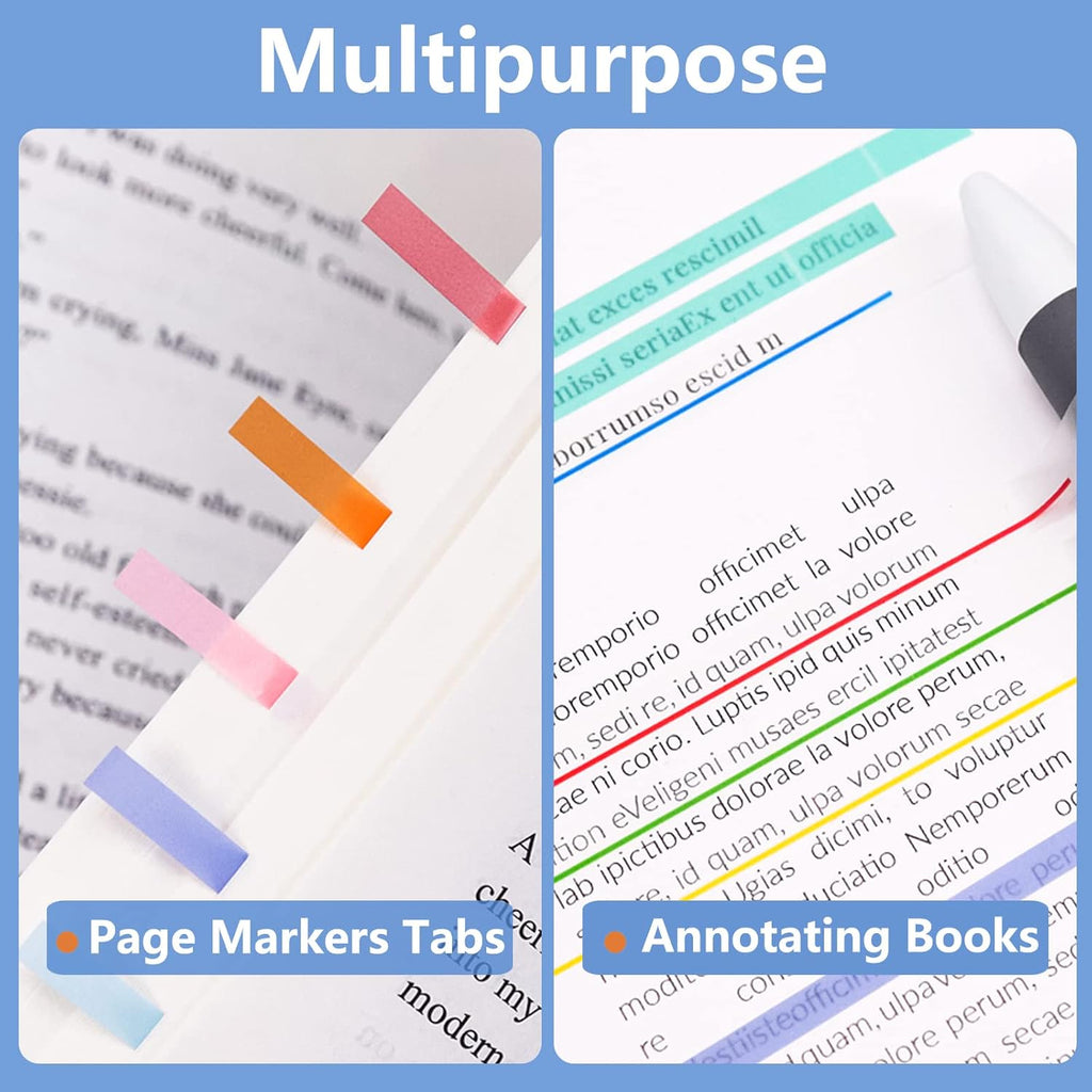 Translucent Highlight Strips – 160pc Aesthetic Page Tabs