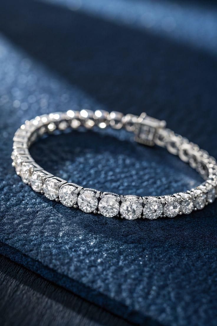 Sparkling Diamond Tennis Bracelet - Premium Crystal Stone Jewellery for Women