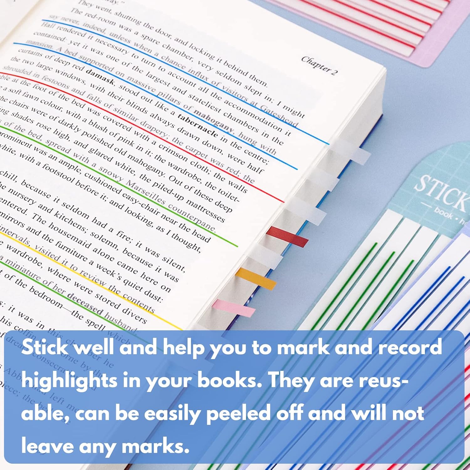 Translucent Highlight Strips – 160pc Aesthetic Page Tabs