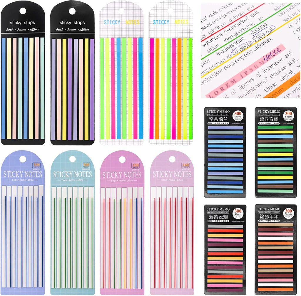 Translucent Highlight Strips – 160pc Aesthetic Page Tabs