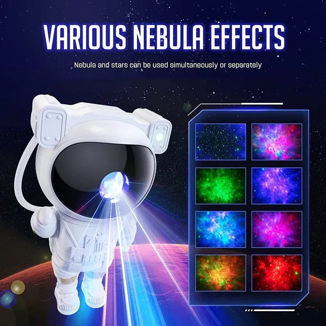 Astronaut Galaxy Projector – 360° Rotating Star Projector with Remote Control