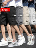 Men's Cotton Casual Cargo Shorts Pack of 4